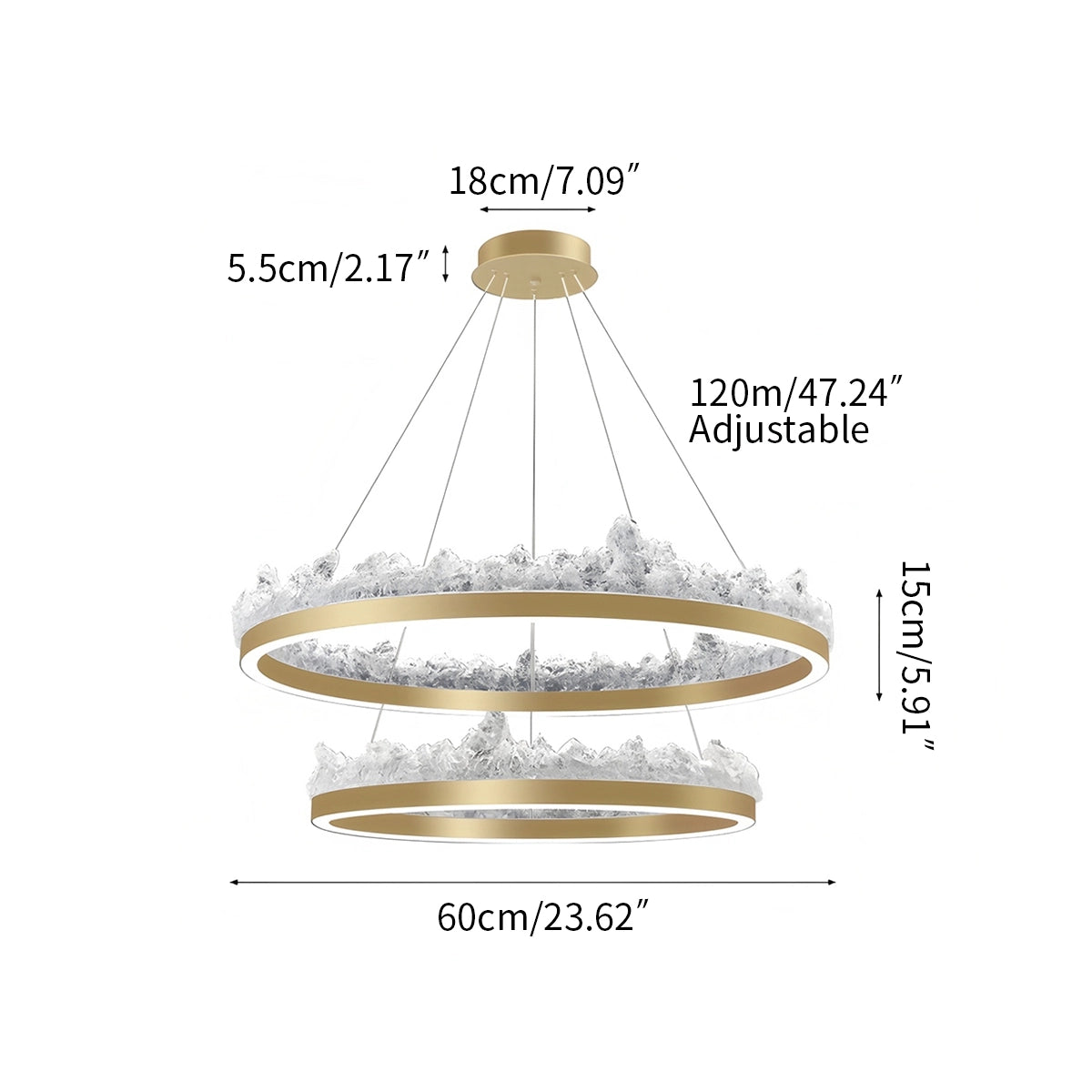 Antizer Modern Light Luxury Iceberg Chandelier