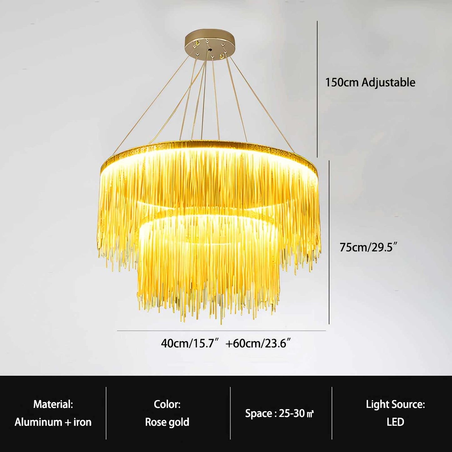 Antizer Modern Art Decor Tassel Chandelier