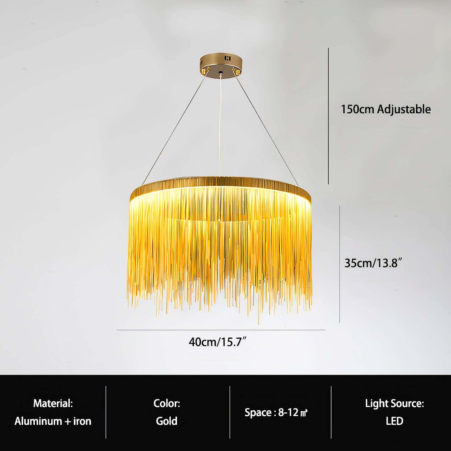 Antizer Modern Art Decor Tassel Chandelier