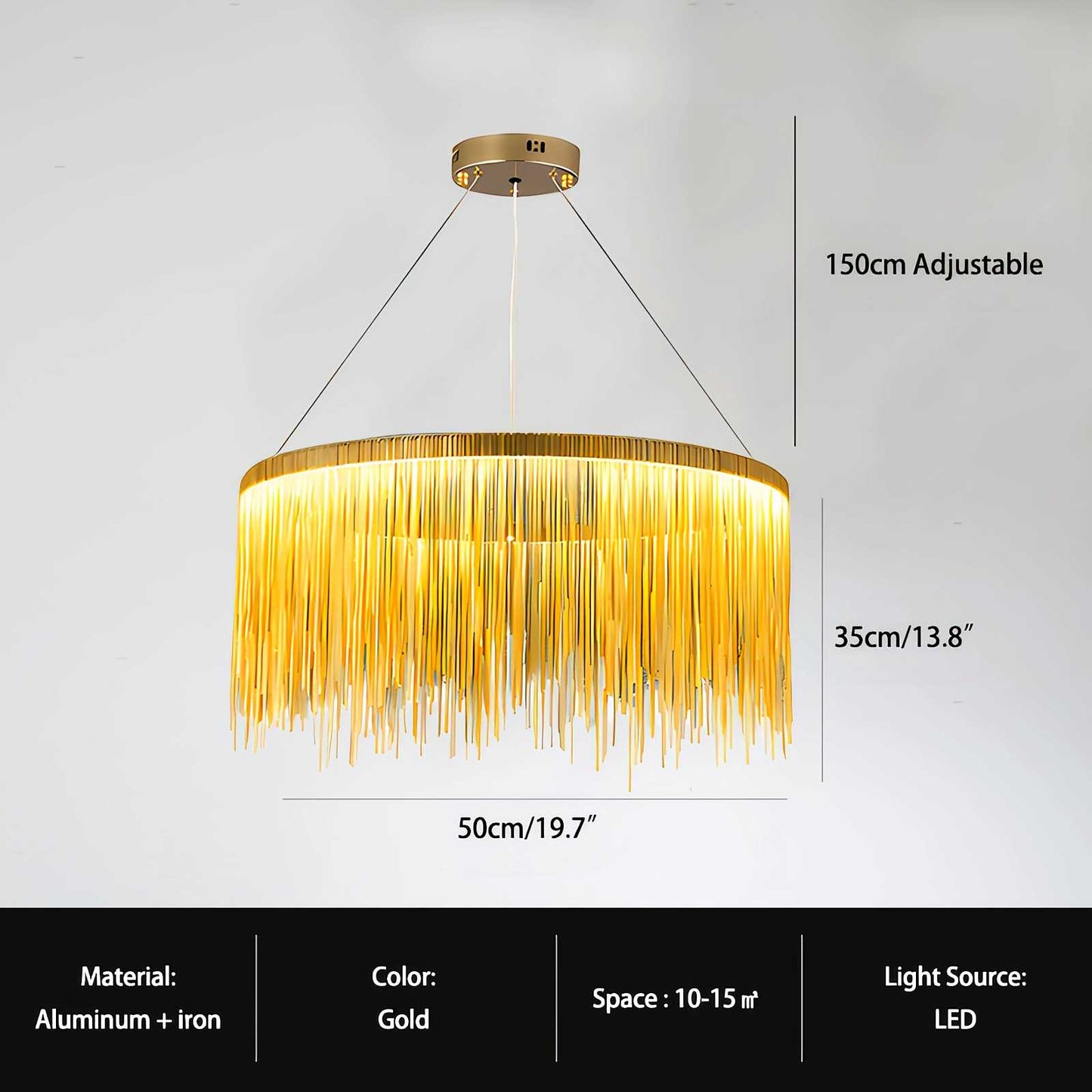 Antizer Modern Art Decor Tassel Chandelier