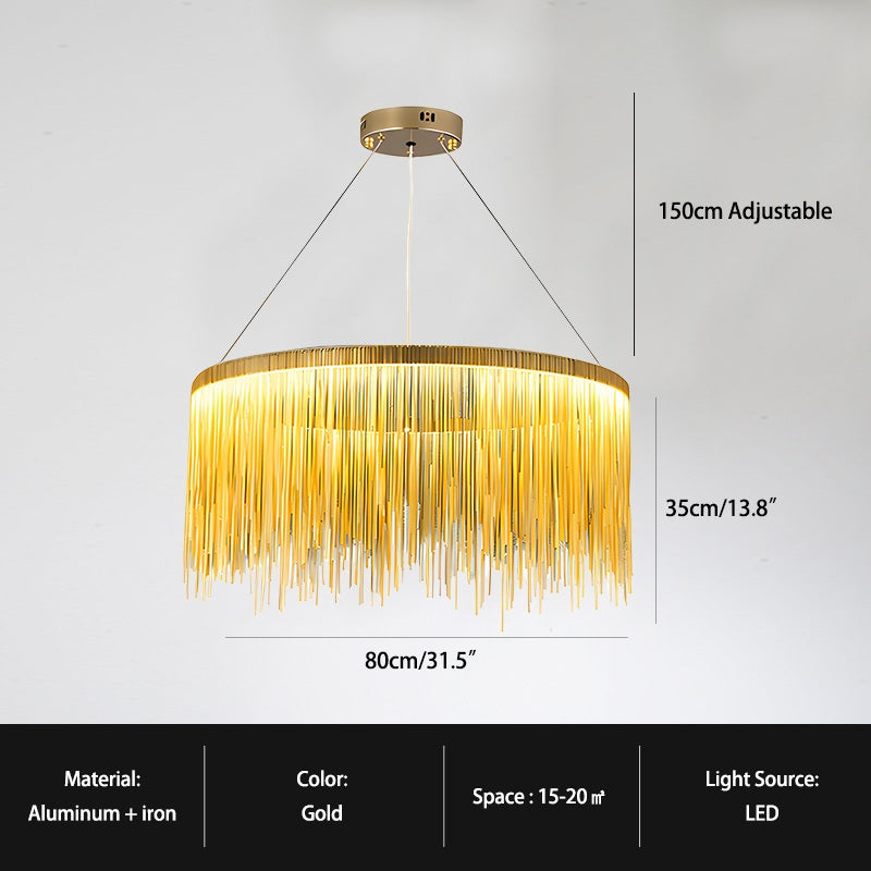 Antizer Modern Art Decor Tassel Chandelier