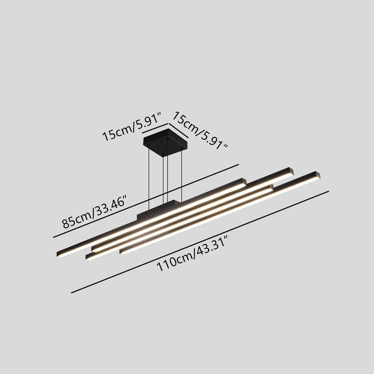 Antizer Linear Multi-Bar LED Pendant Light