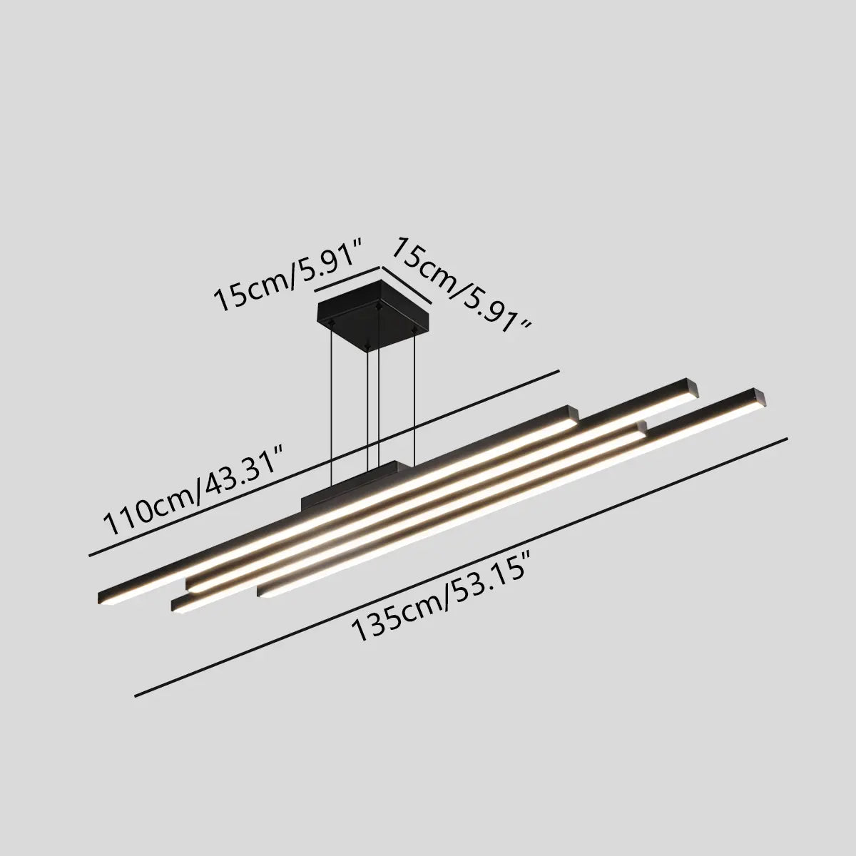 Antizer Linear Multi-Bar LED Pendant Light