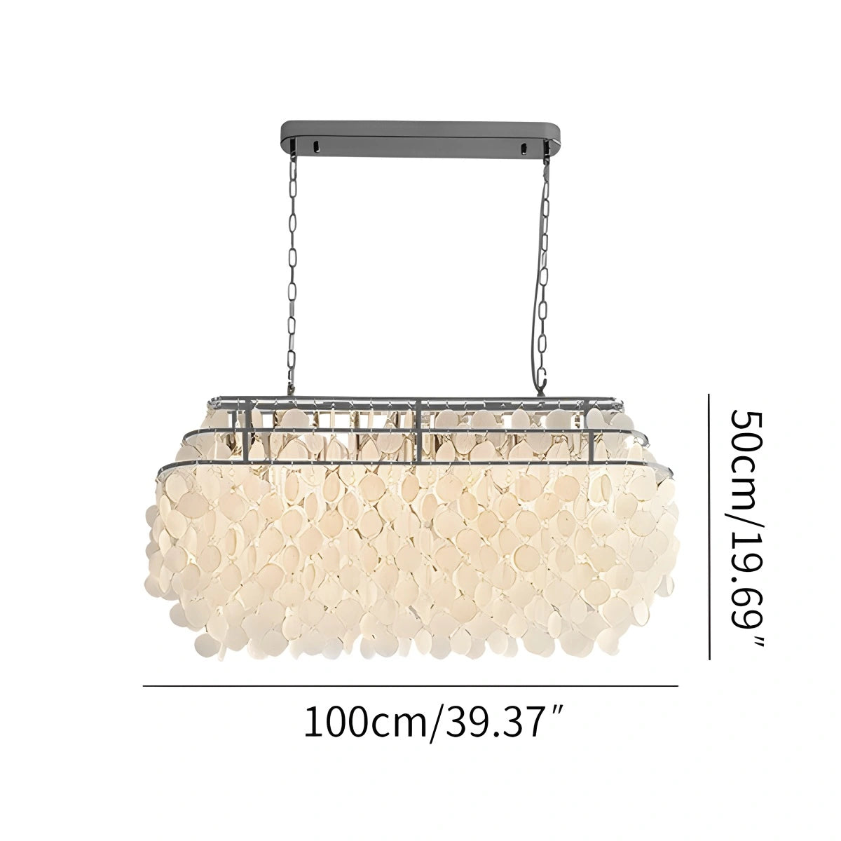 Antizer Round Shell Chandelier for Bedroom Living Room