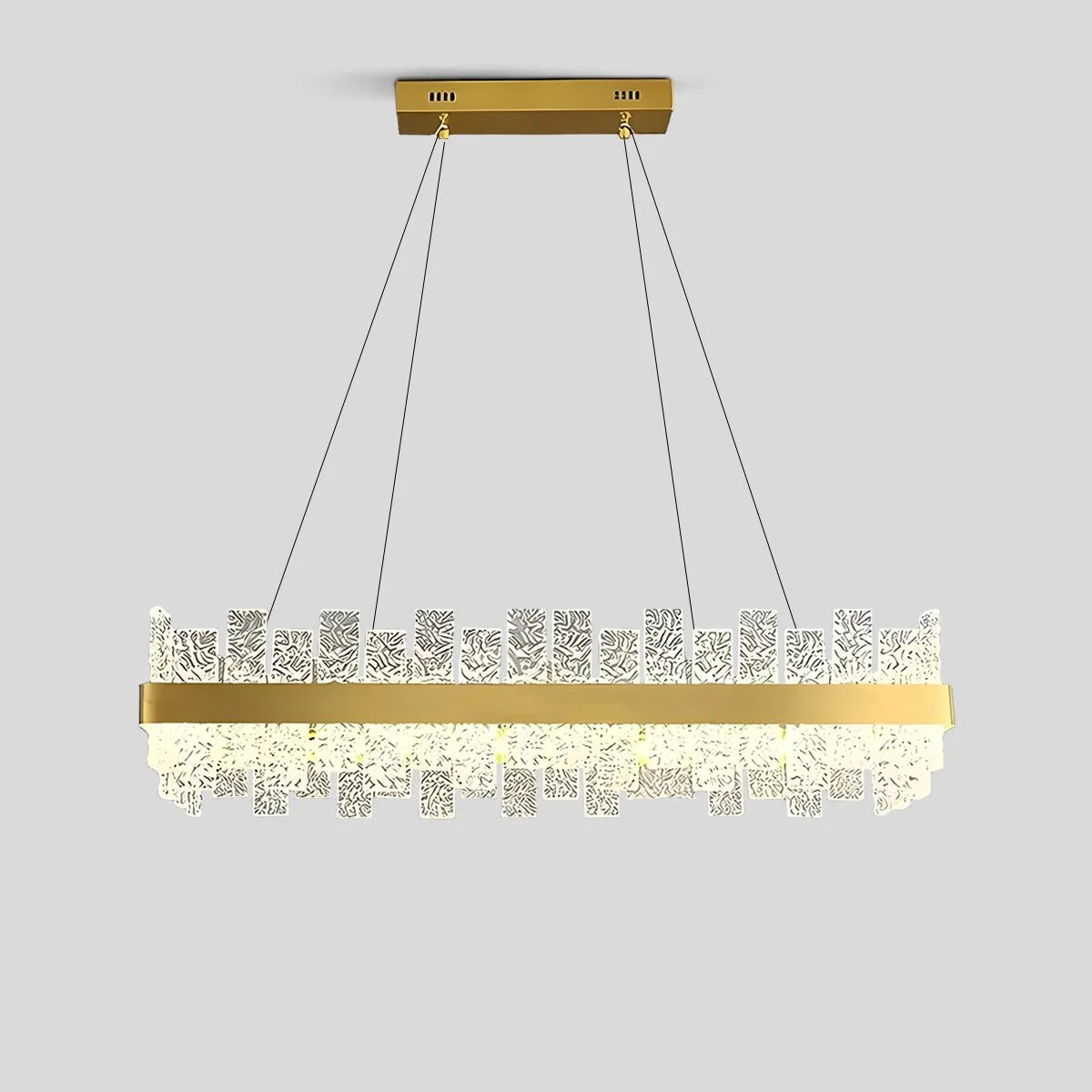 Antizer Modern Frosted Glass Crystal Chandelier