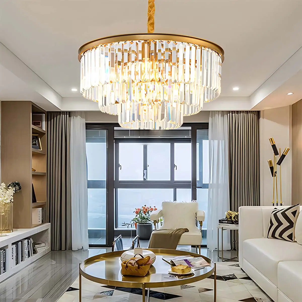 Antizer Light Luxury Crystal Chandelier for Living Room