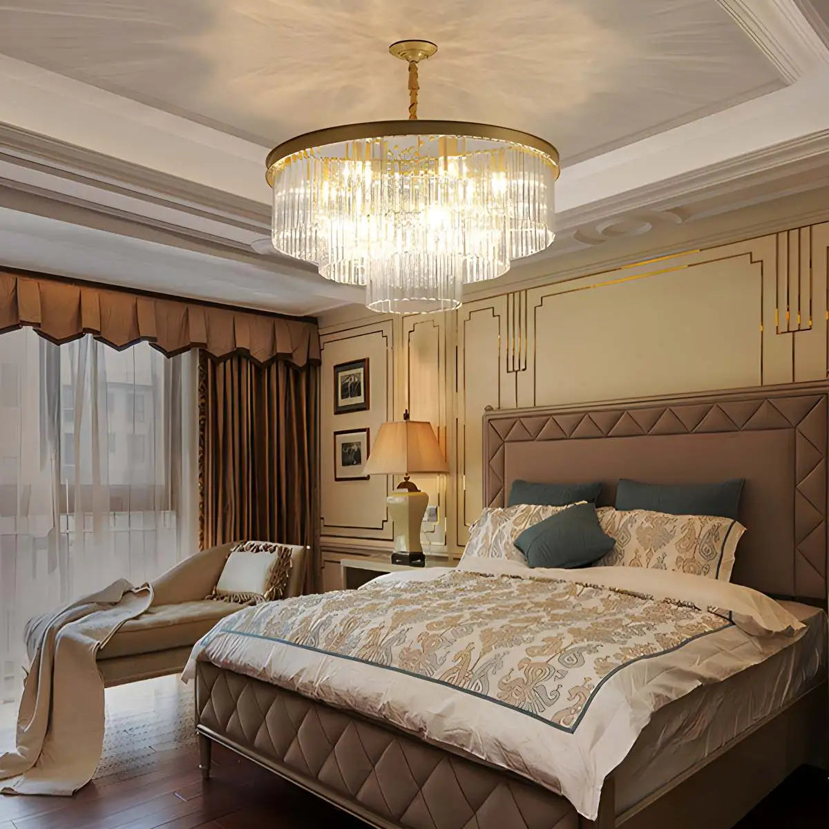 Antizer Light Luxury Crystal Chandelier for Living Room