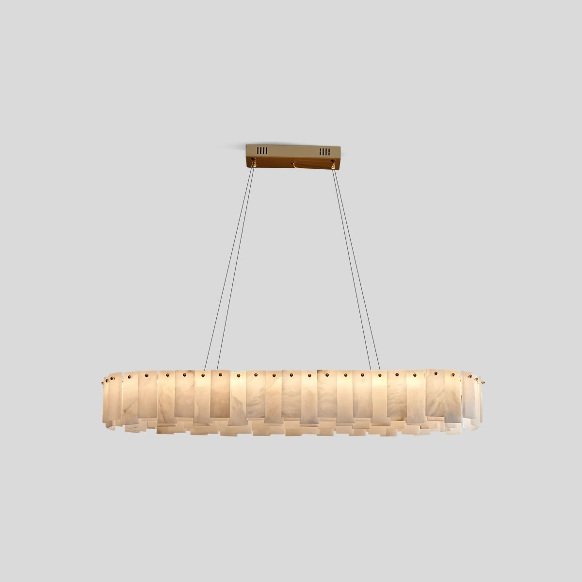 Antizer Modern Ring Spanish Alabaster Chandelier for Living Room