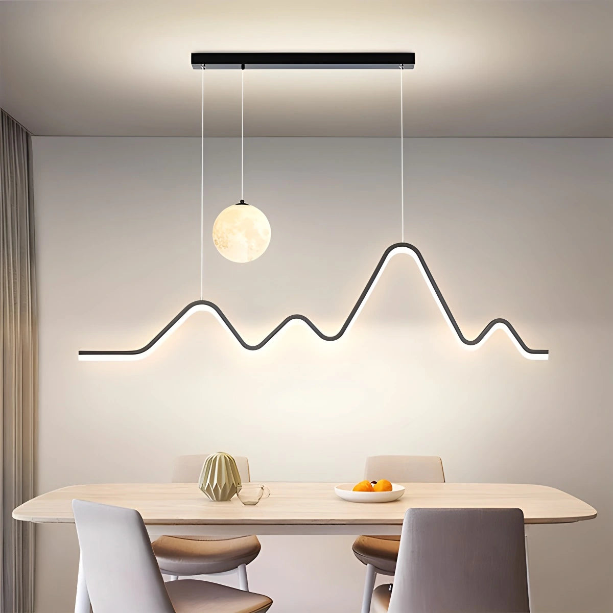 Antizer Louise Minimalist Wavy Pendant Light for Dining Room