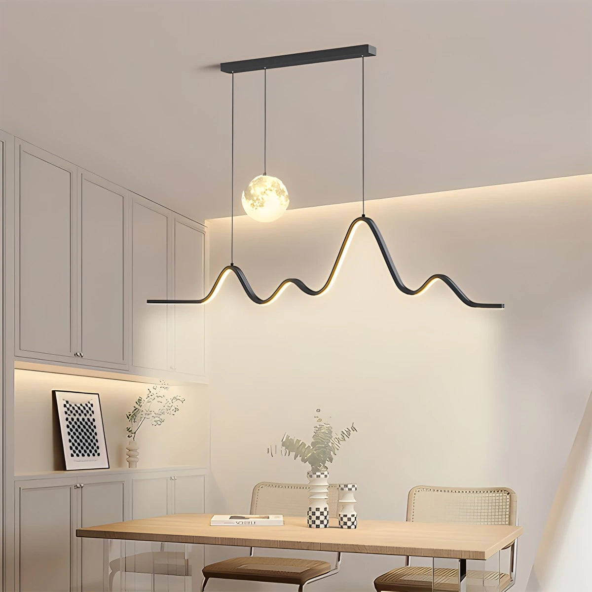 Antizer Louise Minimalist Wavy Pendant Light for Dining Room