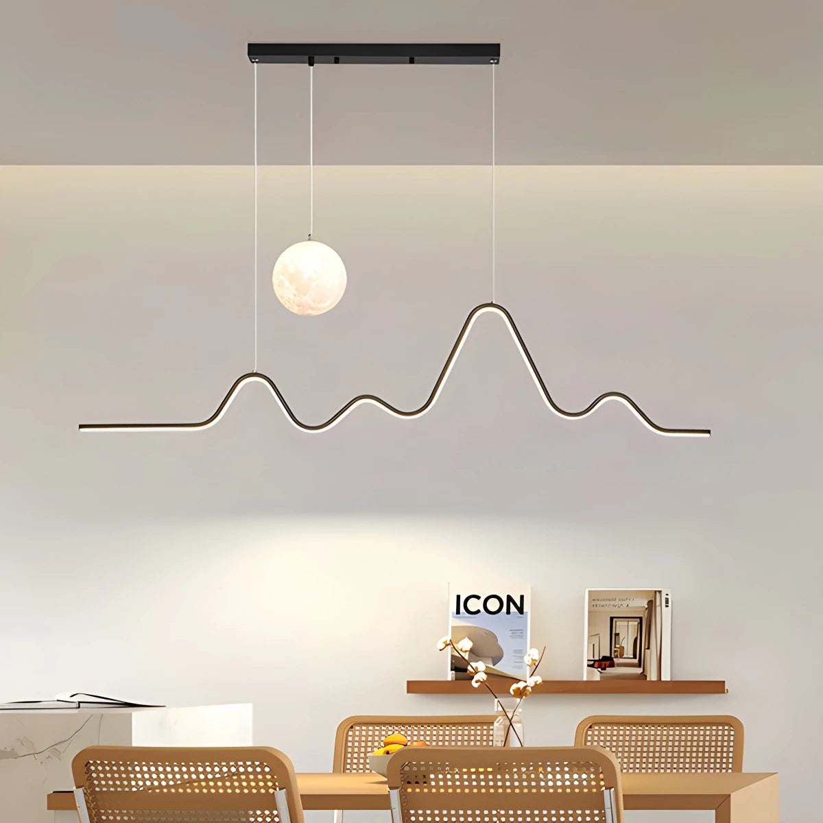 Antizer Louise Minimalist Wavy Pendant Light for Dining Room