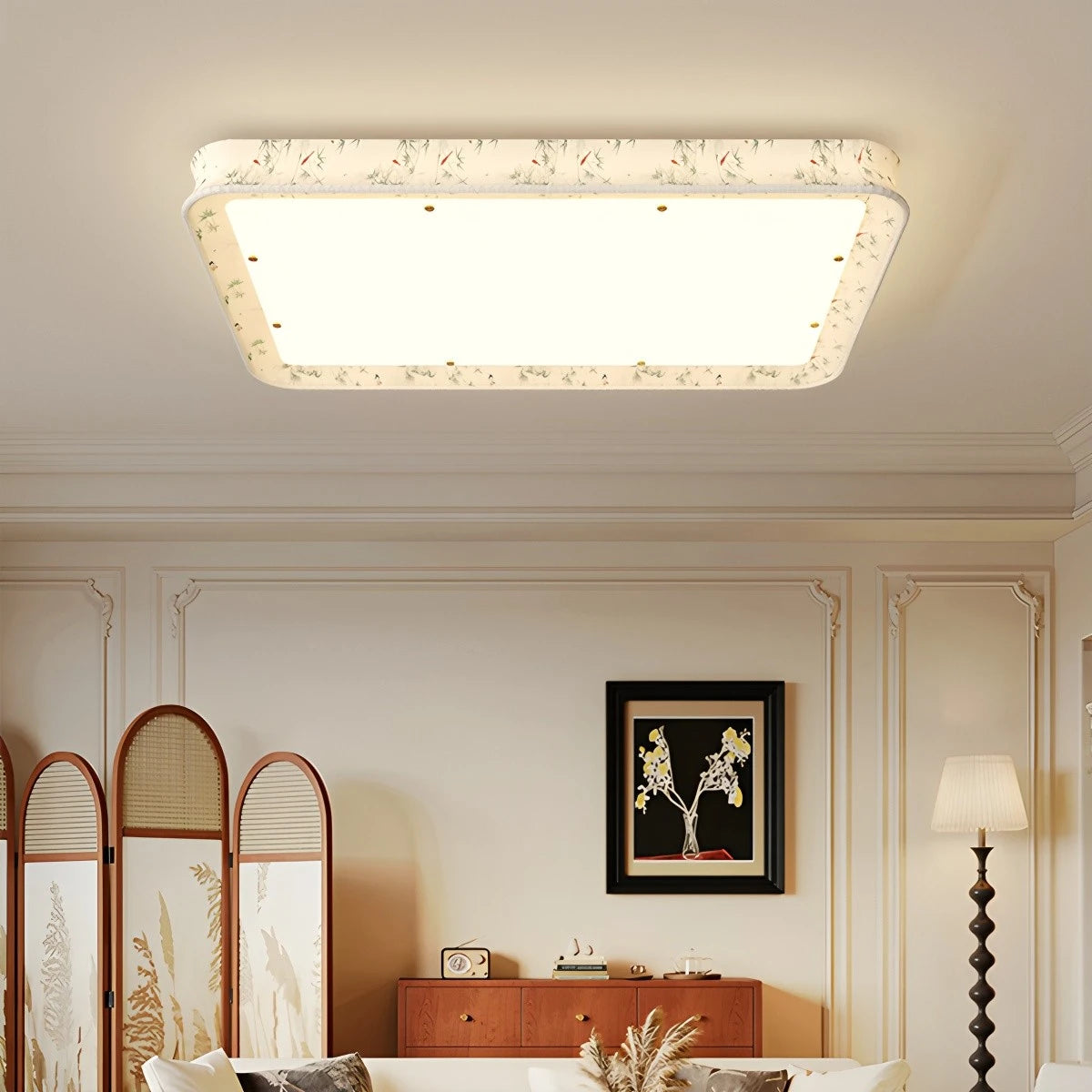 Antizer Retro Fabric Printed Ceiling Lamp for Bedroom