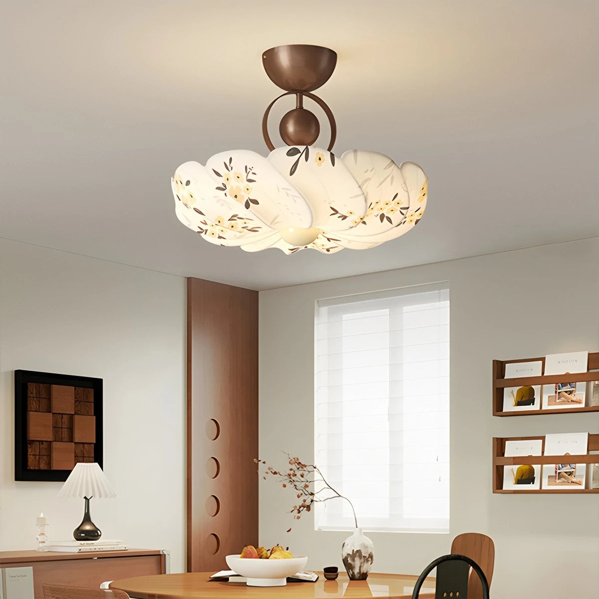Antizer French Print Fabric Ceiling Lamp for Bedroom