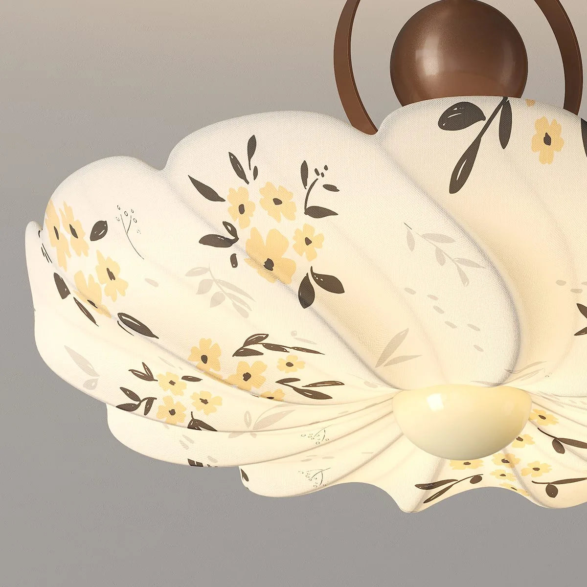 Antizer French Print Fabric Ceiling Lamp for Bedroom