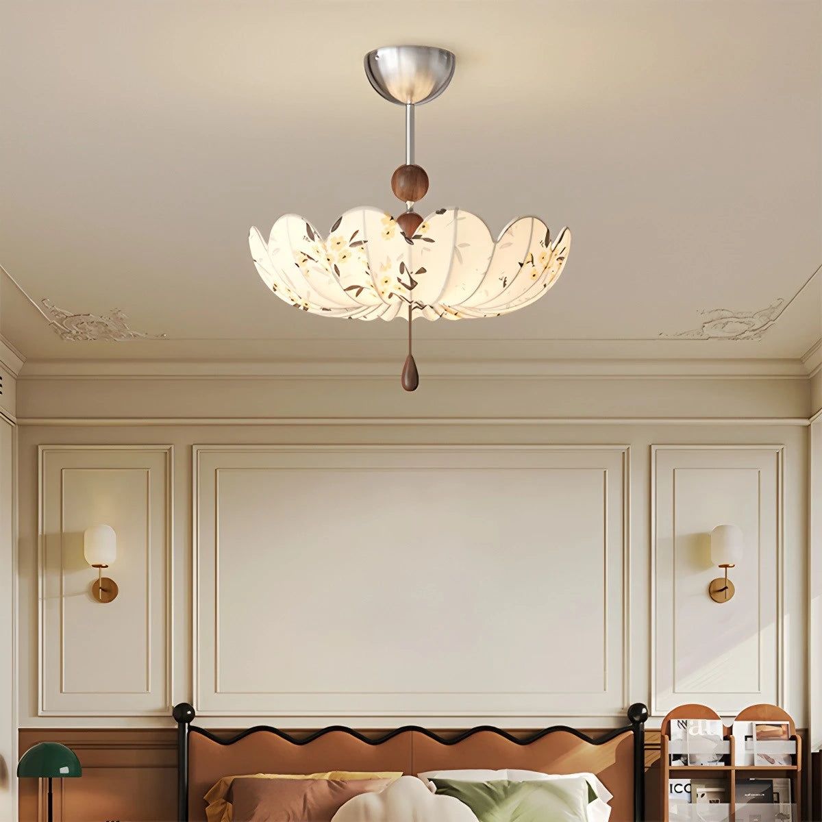 Antizer Floral Fabric Pendant Ceiling Light for Dining Room