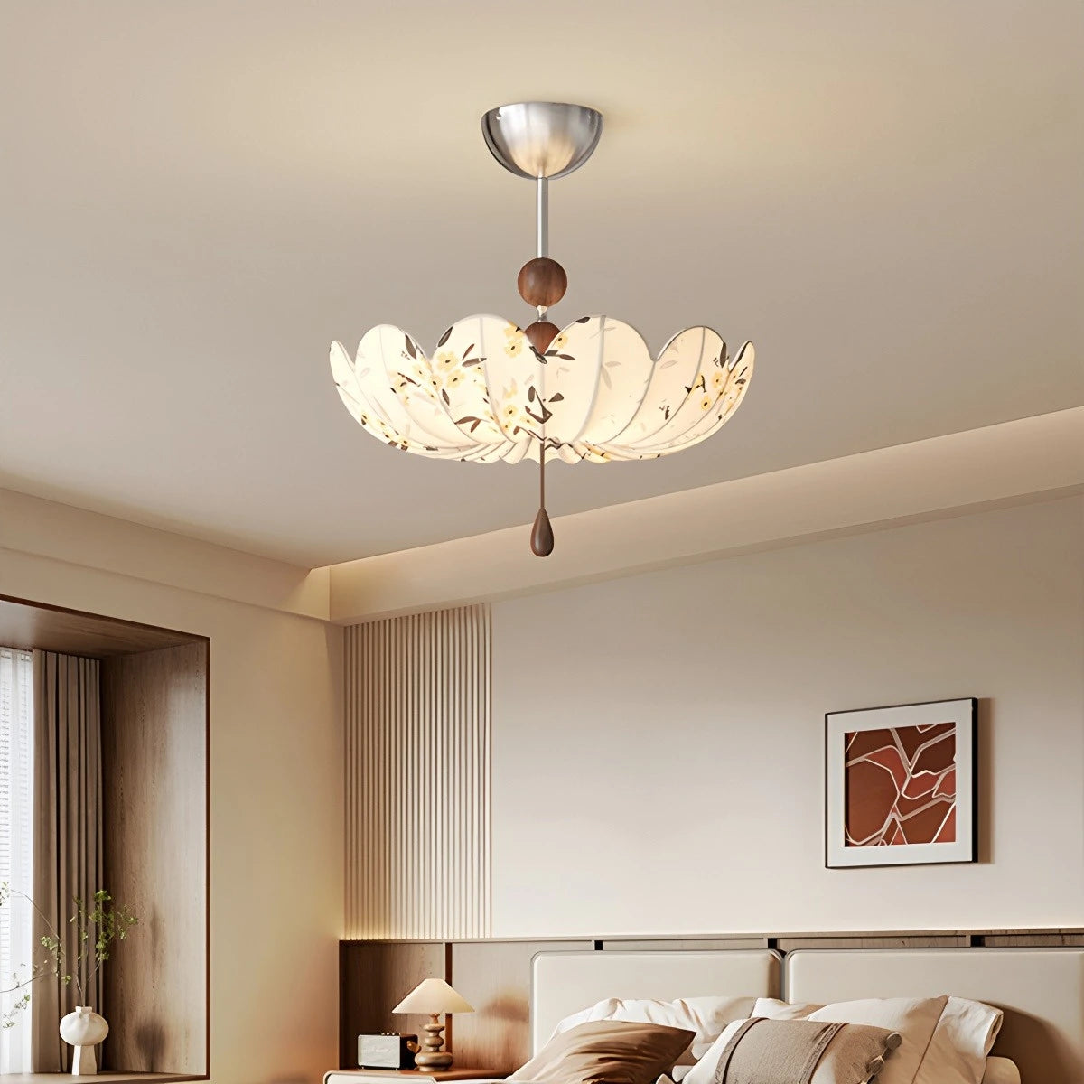 Antizer Floral Fabric Pendant Ceiling Light for Dining Room