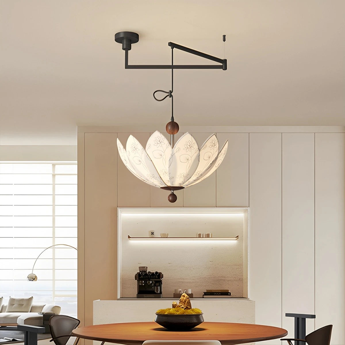 Antizer French Cream Style Fabric Printed Ceiling Lamp