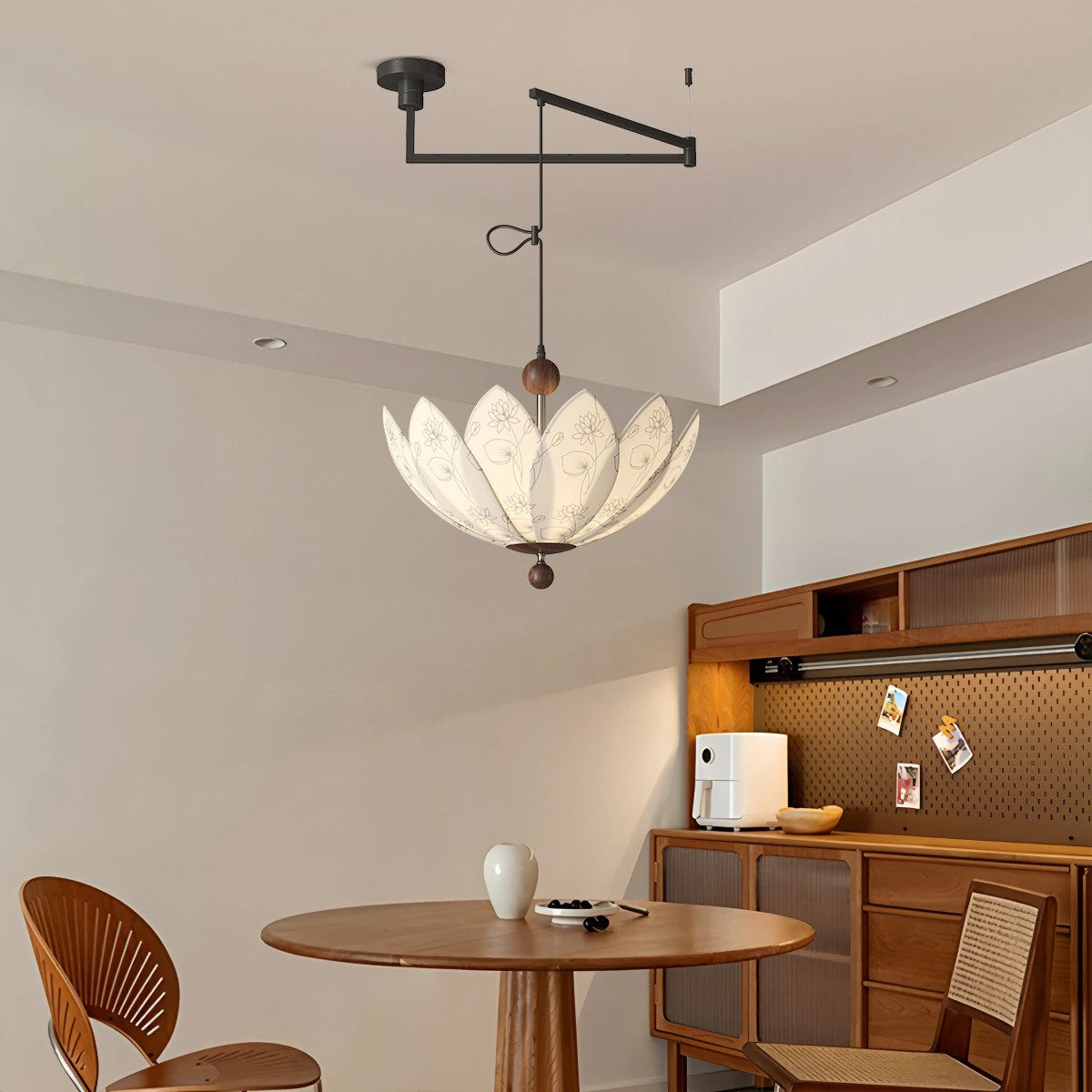Antizer French Cream Style Fabric Printed Ceiling Lamp