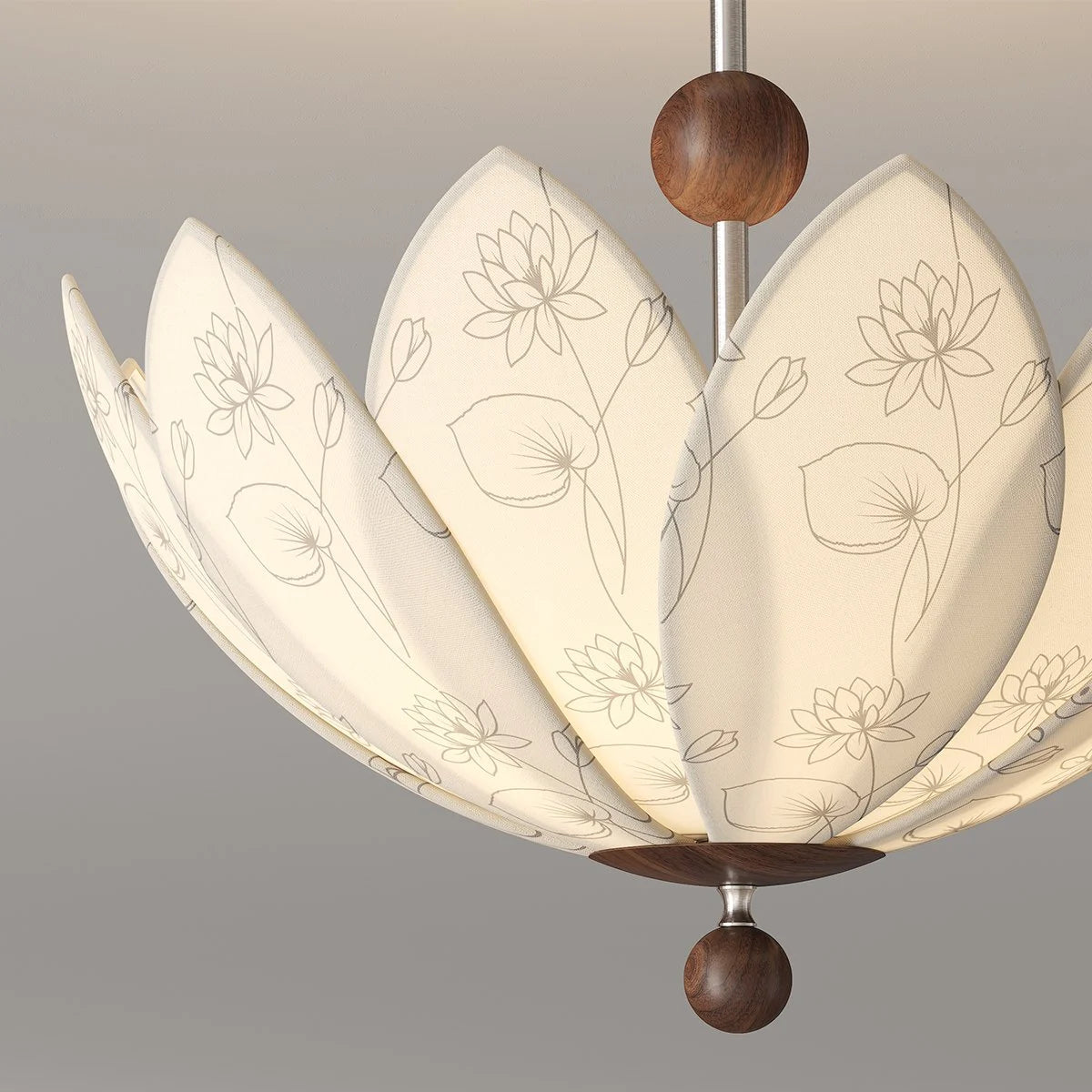 Antizer French Cream Style Fabric Printed Ceiling Lamp