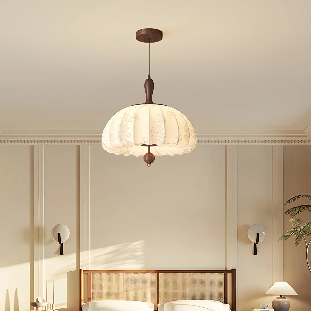 Antizer Retro Fabric Pumpkin Ceiling Lamp for Dining Room
