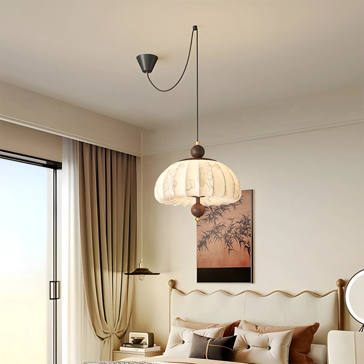 Antizer Displaceable Fabric Pendant Lamp for Dining Room