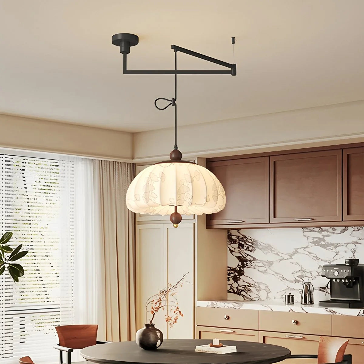 Antizer Displaceable Fabric Pendant Lamp for Dining Room