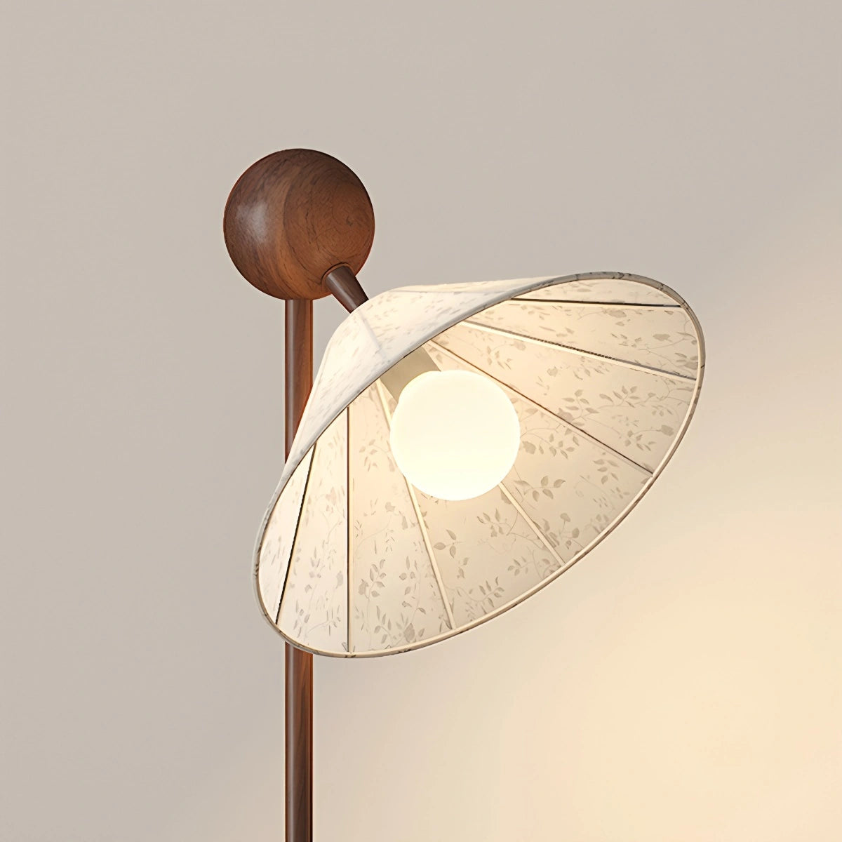 Antizer Retro Fabric Lampshade Floor Lamp with Round Shelf