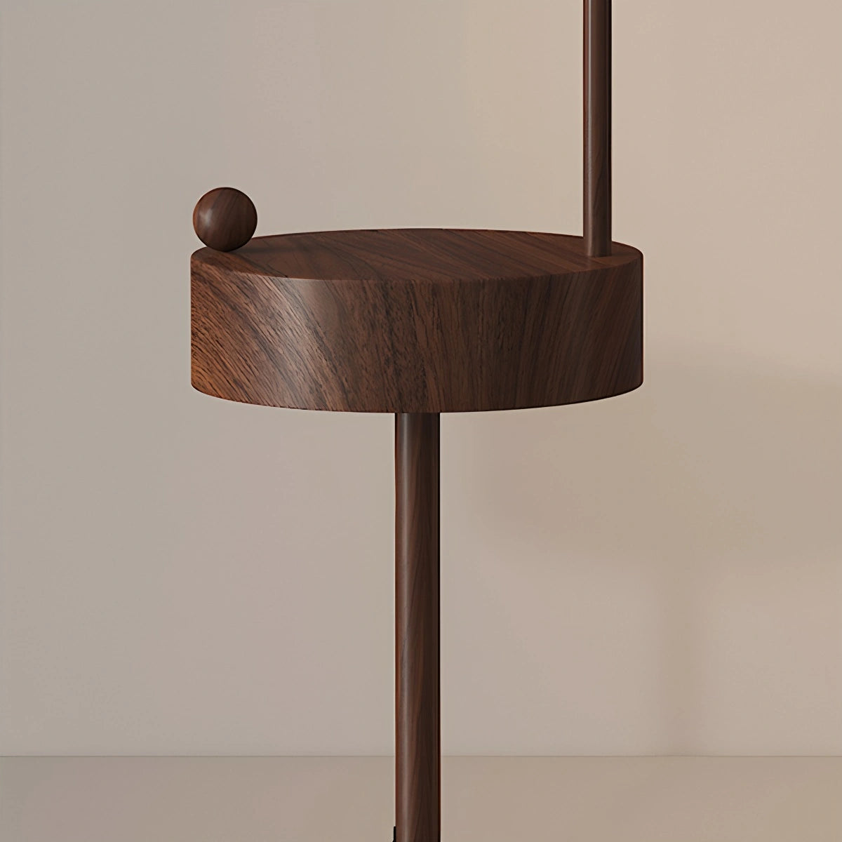 Antizer Retro Fabric Lampshade Floor Lamp with Round Shelf