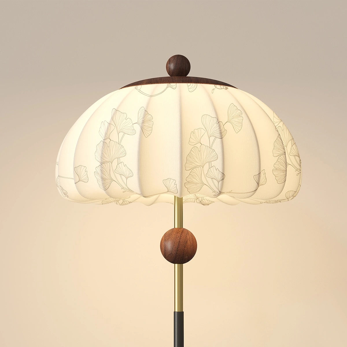 Antizer Fabric Pumpkin Shape Floor Lamp with Tray