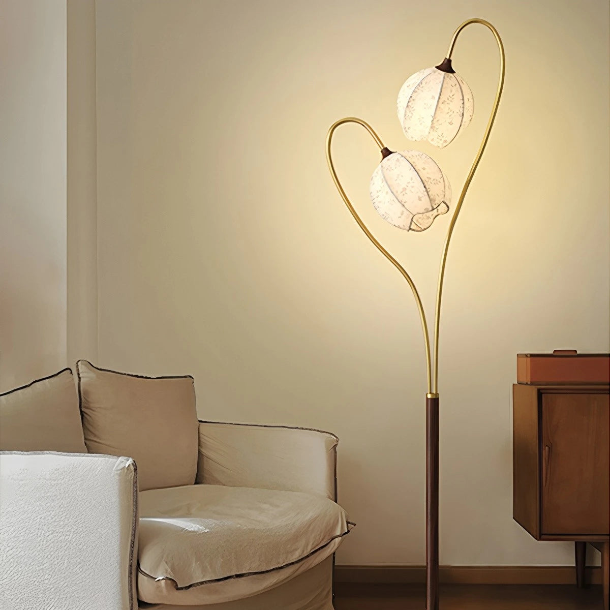 Antizer Double-Head Flower-Shaped Floor Lamp