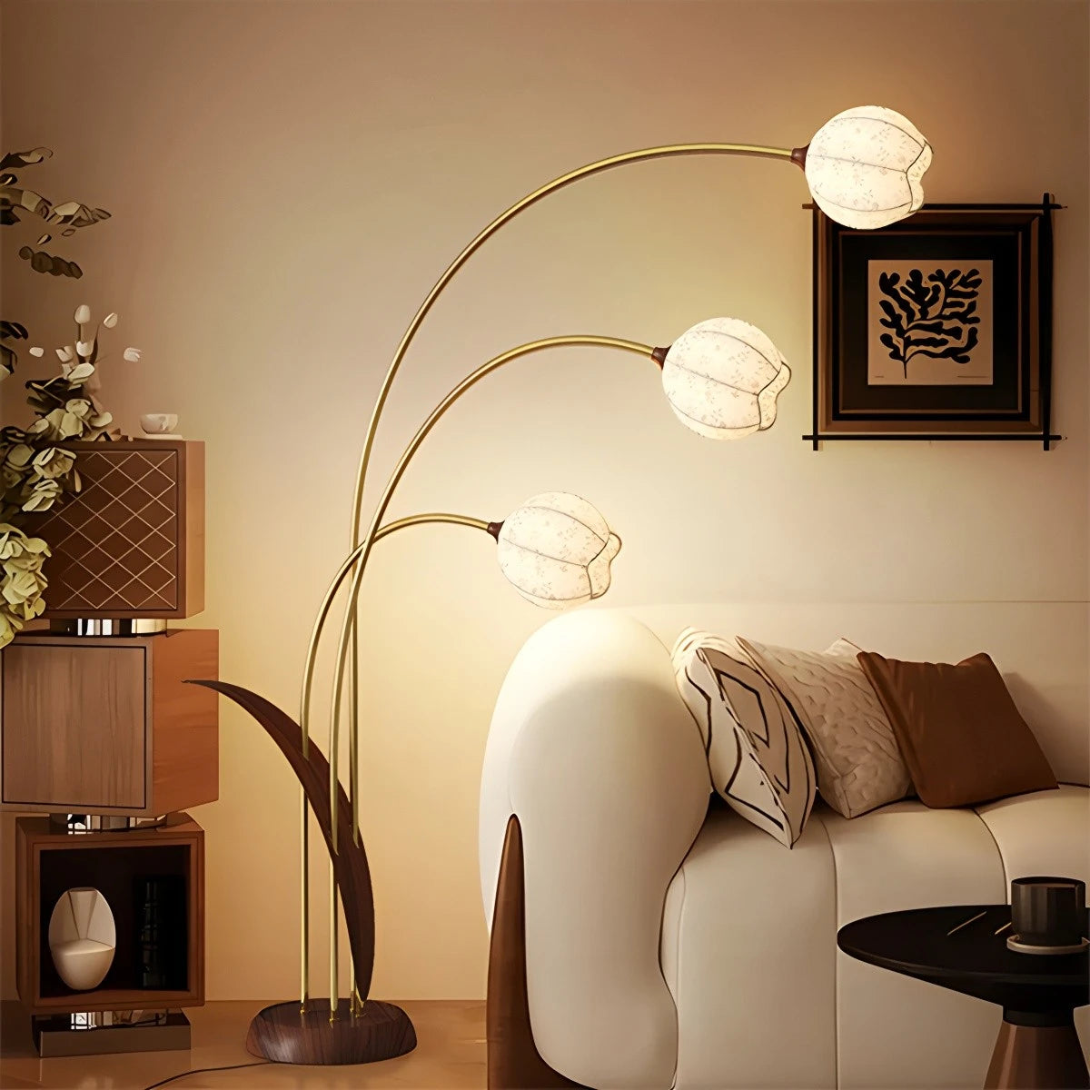 Antizer Three-Head Flower Bud Lampshade Floor Lamp