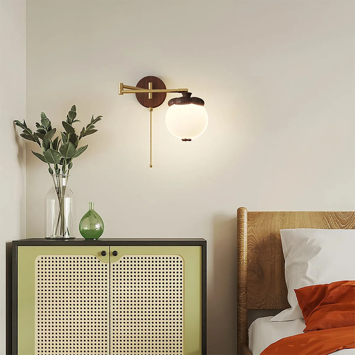 Antizer Movable Persimmon-Shaped Bedside Wall Lamp