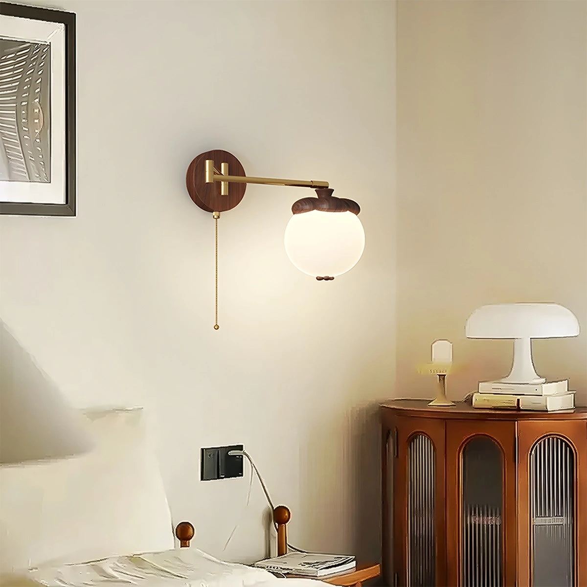 Antizer Movable Persimmon-Shaped Bedside Wall Lamp
