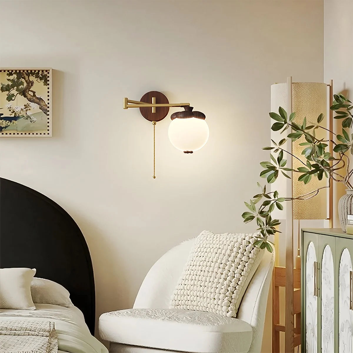 Antizer Movable Persimmon-Shaped Bedside Wall Lamp
