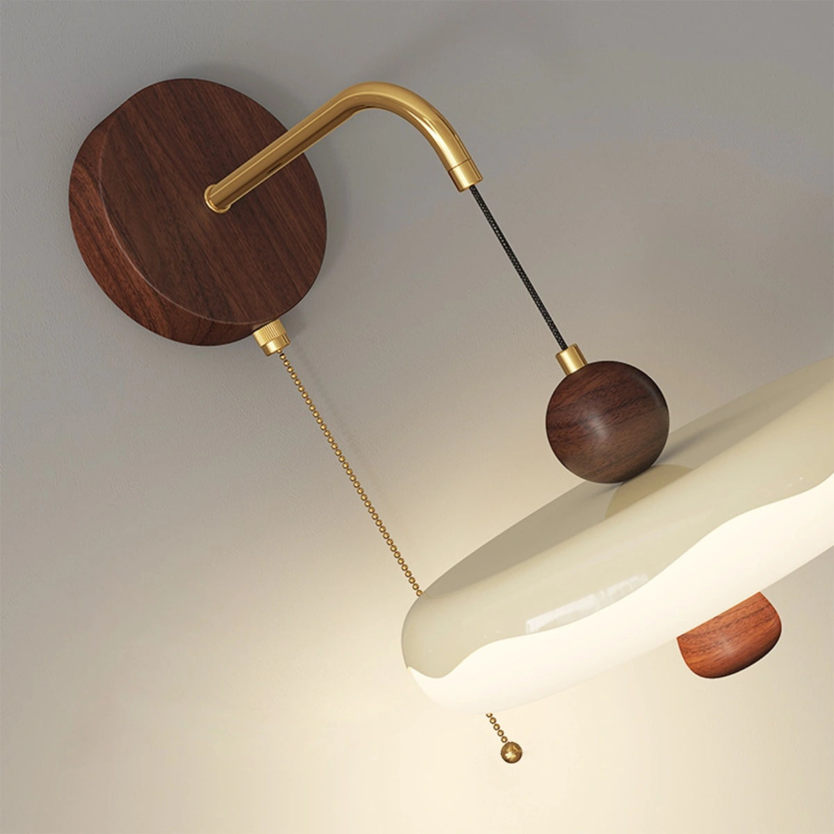 Antizer Cream Style Bedside Wall Lamp with Shelf