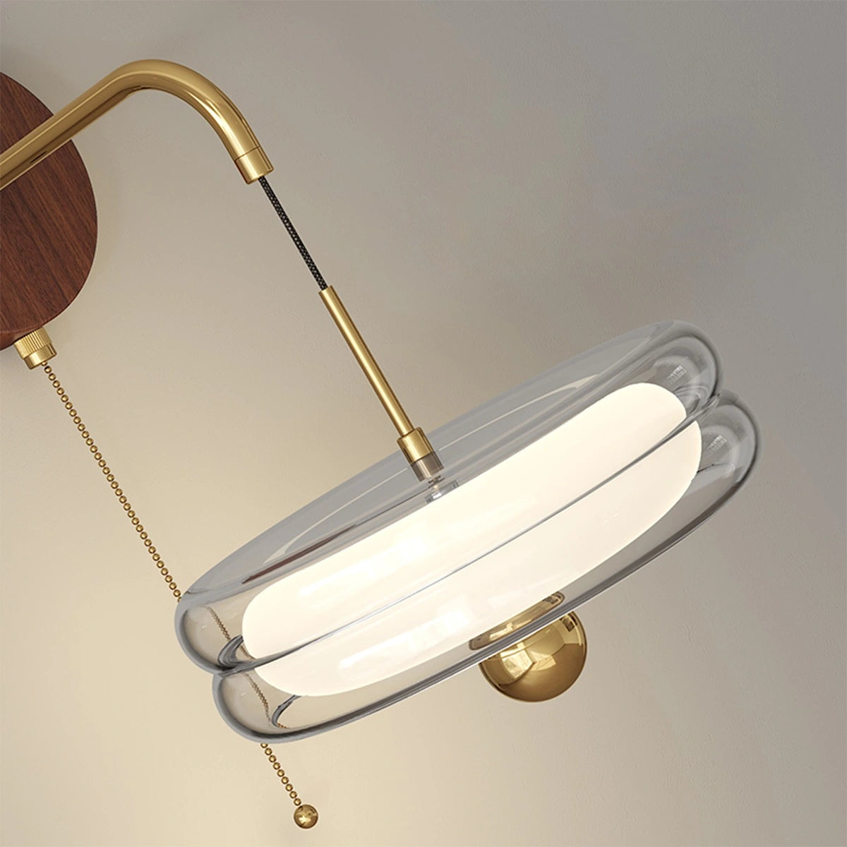 Antizer Round Glass Lampshade Wall Lamp with Tray