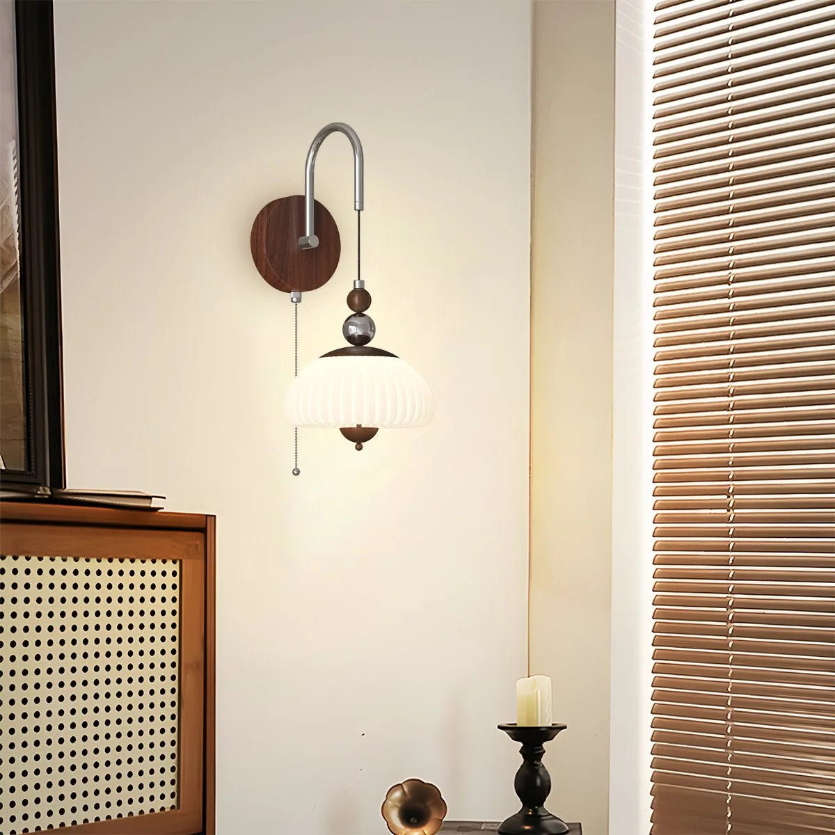 Antizer Cream Mushroom-Shaped Bedside Wall Lamp
