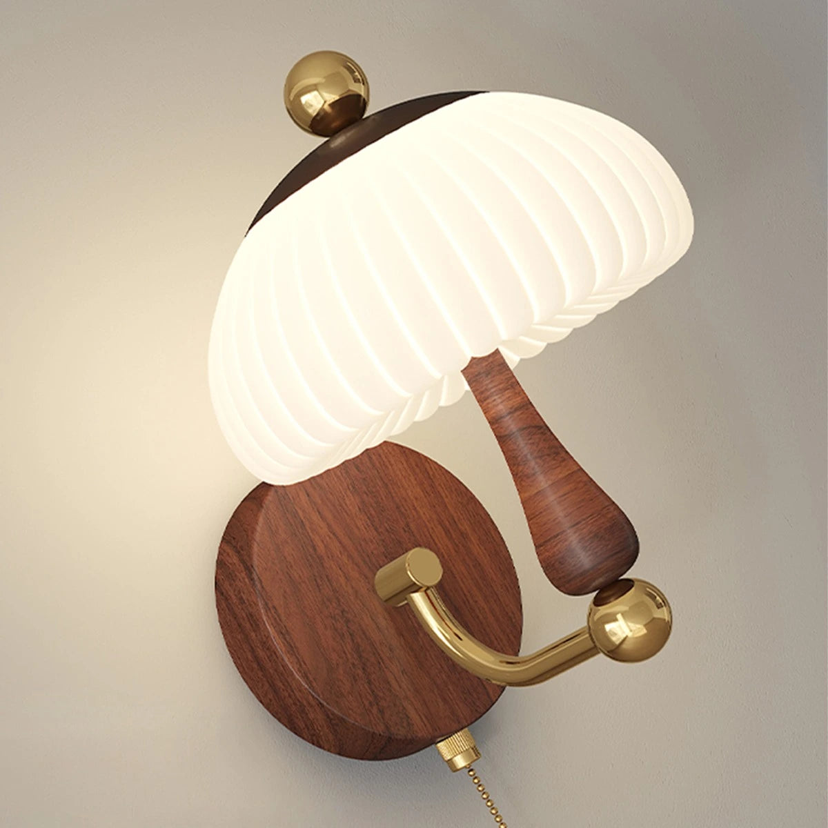 Antizer Cream Mushroom-Shaped Bedside Wall Lamp