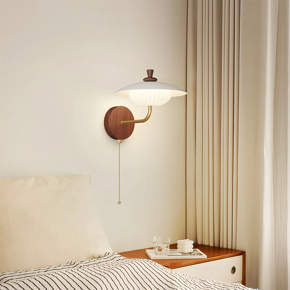 Antizer Cream Adjustable UFO Wall Lamp for Bedside