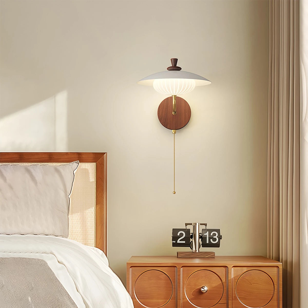 Antizer Cream Adjustable UFO Wall Lamp for Bedside