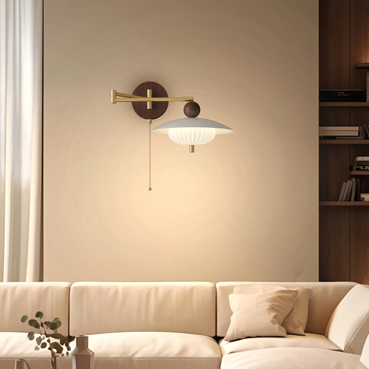 Antizer Cream Adjustable UFO Wall Lamp for Bedside
