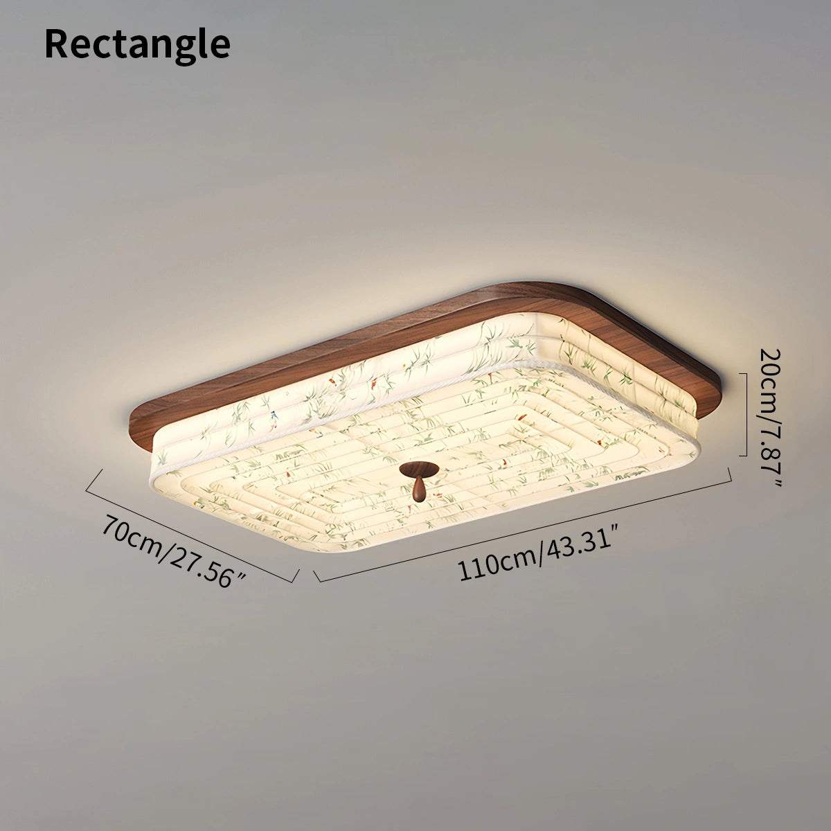 Antizer Walnut Color Fabric Ceiling Lamp for Bedroom