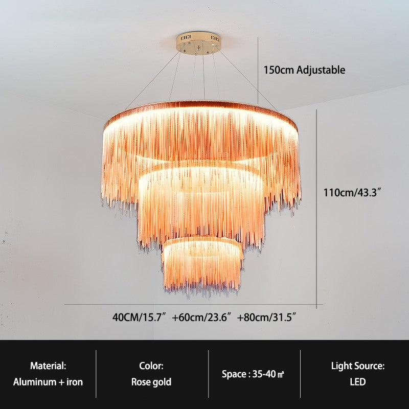 Antizer Modern Art Decor Tassel Chandelier