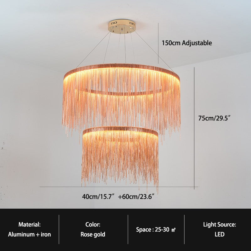 Antizer Modern Art Decor Tassel Chandelier