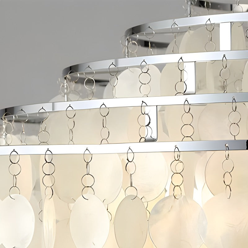 Antizer Round Shell Chandelier for Bedroom Living Room