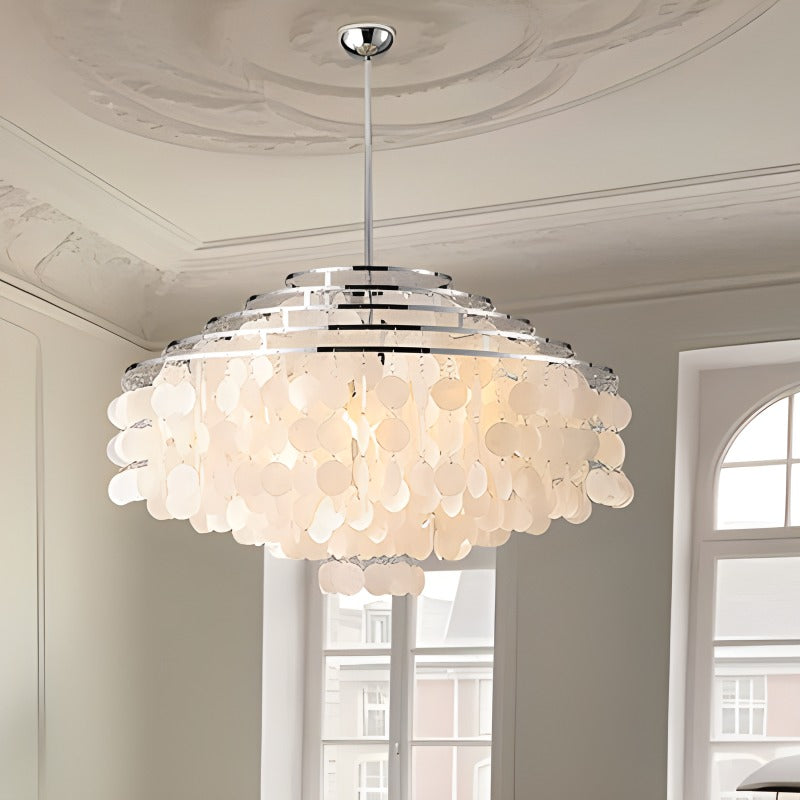 Antizer Round Shell Chandelier for Bedroom Living Room