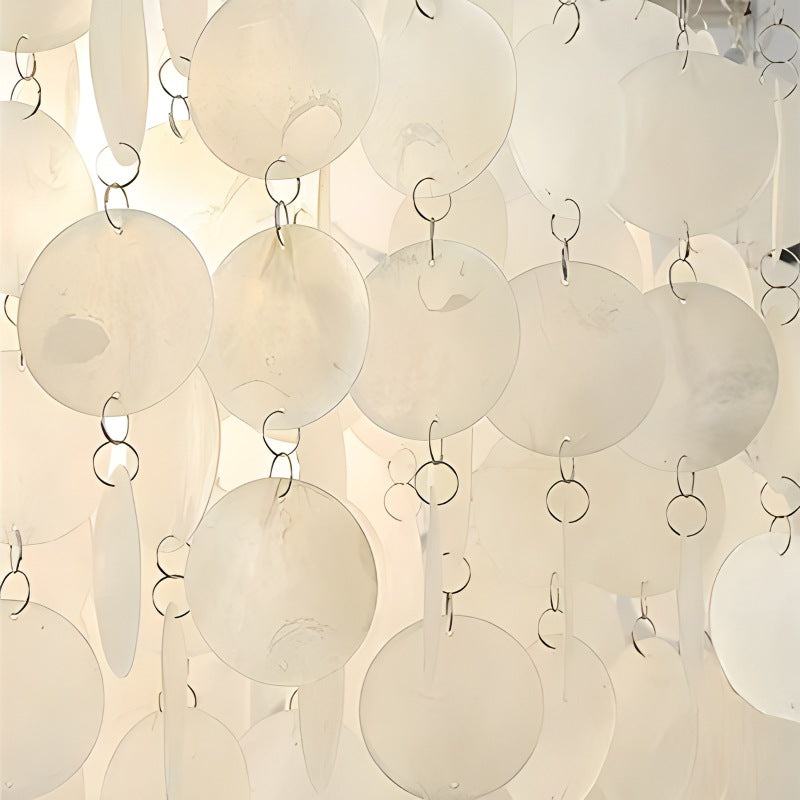 Antizer Round Shell Chandelier for Bedroom Living Room