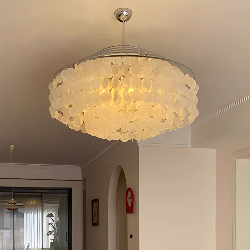 Antizer Round Shell Chandelier for Bedroom Living Room
