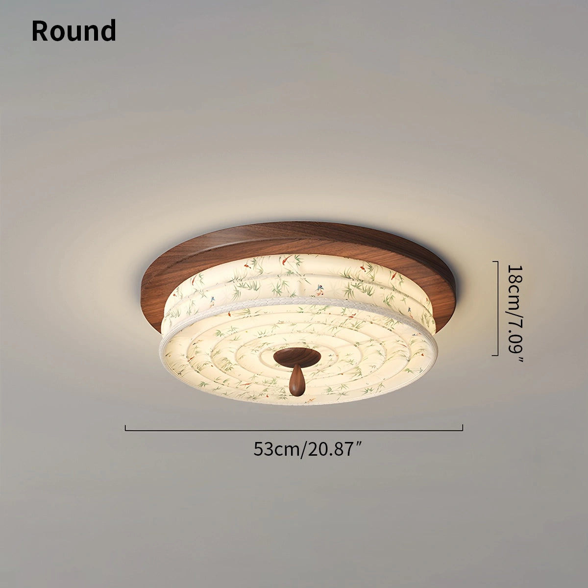 Antizer Walnut Color Fabric Ceiling Lamp for Bedroom