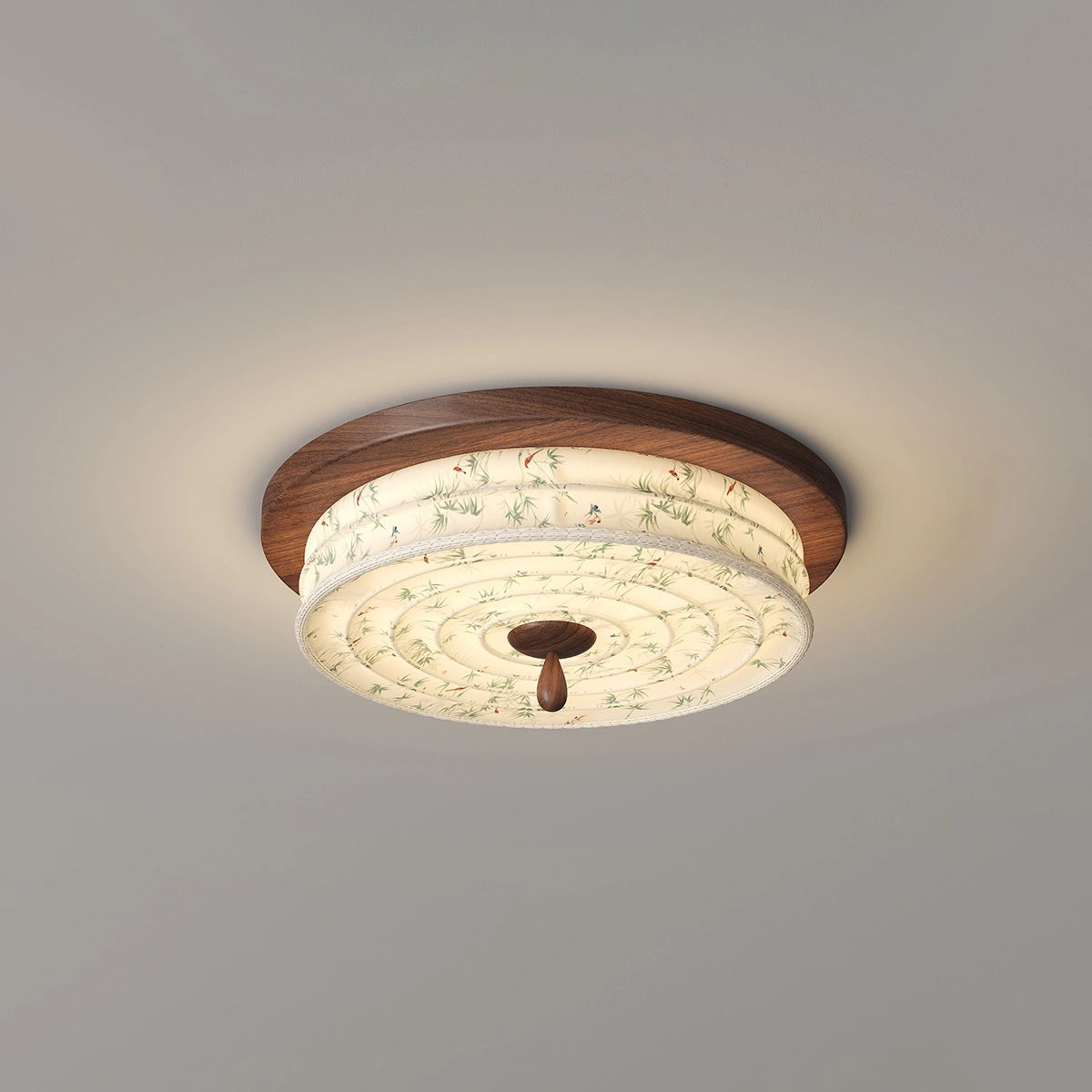Antizer Walnut Color Fabric Ceiling Lamp for Bedroom